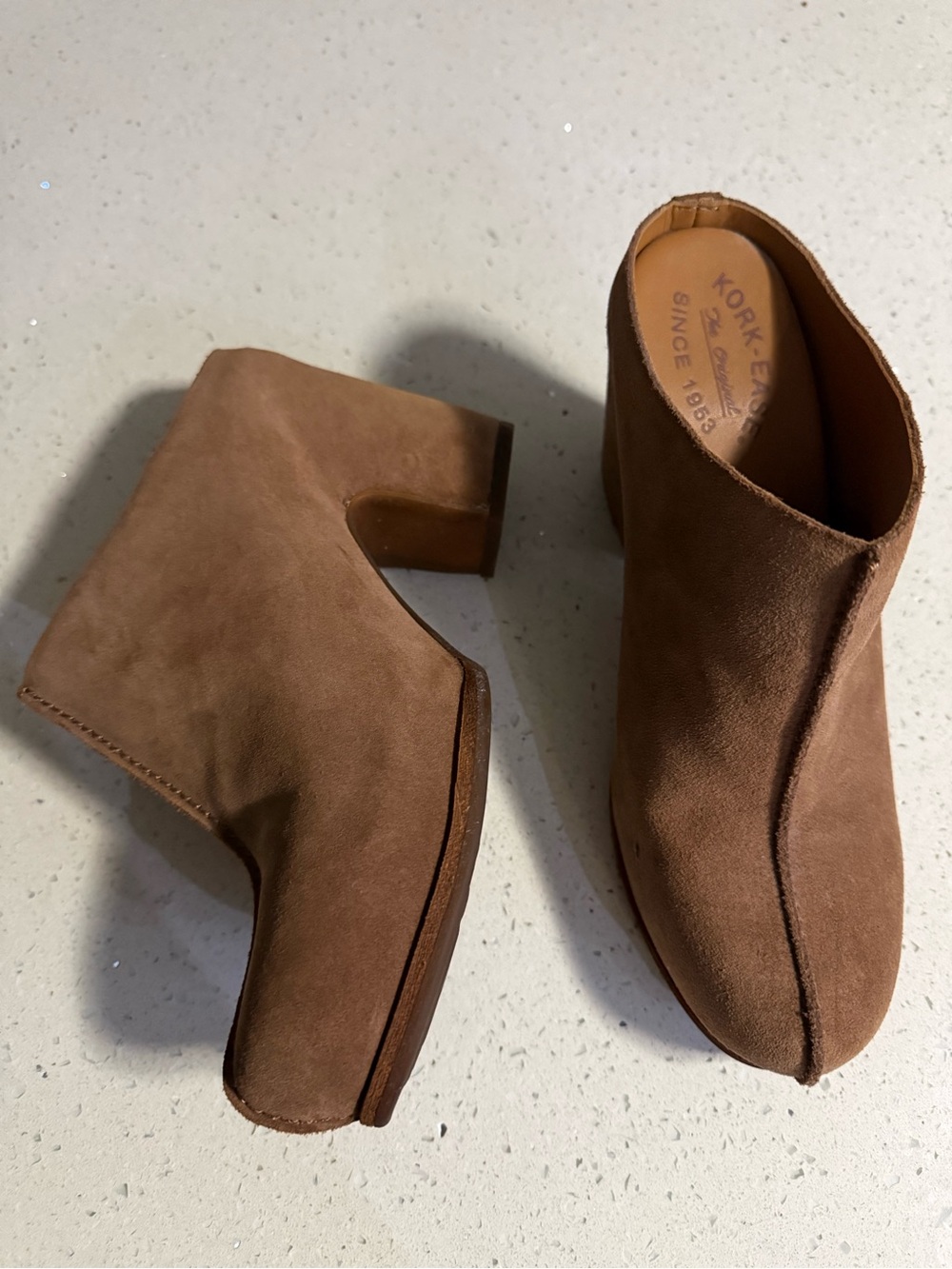Kork-Ease Tan Suede Platform Ankle Booties